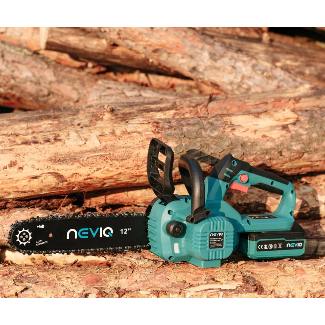 Motosega a batteria NEVIQ, barra 12'', 1000W, motore brushless, L12302