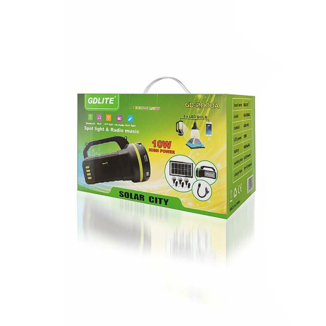 Torcia solare multifunzionale Verna, 6in1, powerbank, pannello solare, lampada, luci LED, altoparlante+radio, Tur000008