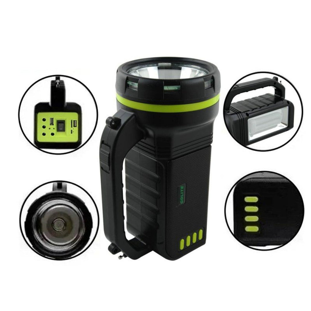 Torcia solare multifunzionale Verna, 6in1, powerbank, pannello solare, lampada, luci LED, altoparlante+radio, Tur000008