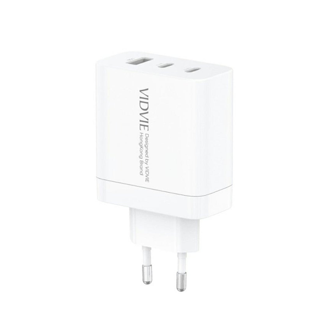 Caricatore di rete VIDVIE, 3A, 65W, 2x USB-C, 1x USB, cavo USB-C/USB-C, PLE262