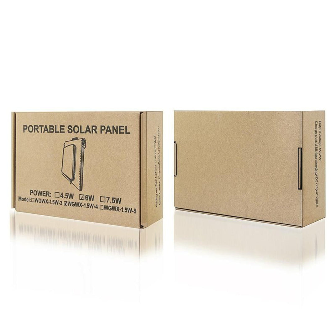 Pannello solare, caricatore, 6W, 1 porta USB, nero e arancione, A01