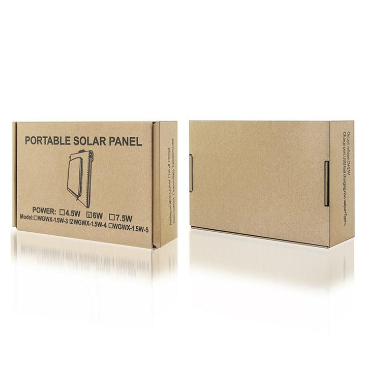 Pannello solare, caricatore, 6W, 1 porta USB, nero e arancione, A01