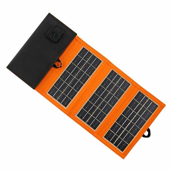 Pannello solare, caricatore, 10W, 1 porta USB, nero e arancione, A02