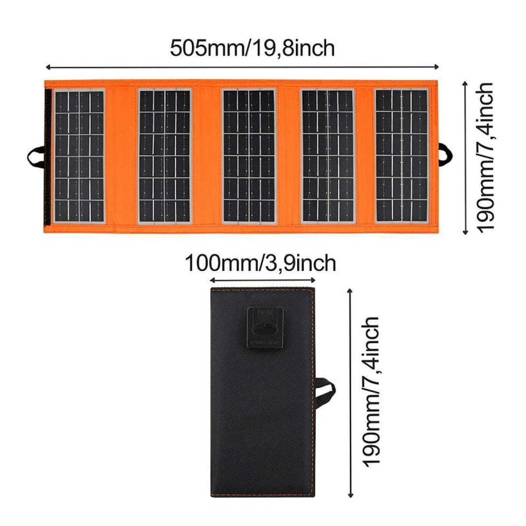 Pannello solare, caricatore, 10W, 1 porta USB, nero e arancione, A02