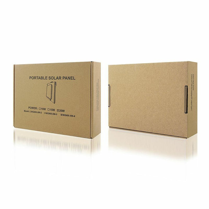 Pannello solare, caricatore, 20W, 2 porte USB, nero e arancione, A05