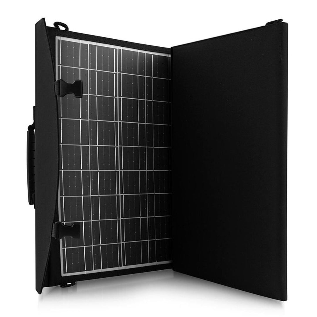 Pannello solare, caricatore, 60W, 2 porte USB, nero e arancione, A06