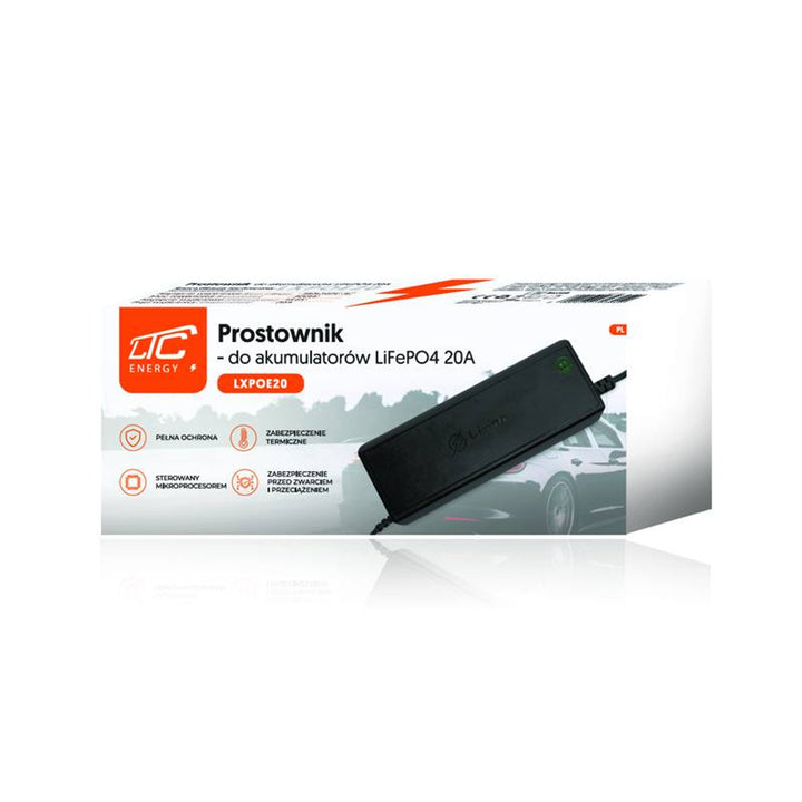 Raddrizzatore per batterie LiFePO4 LTC Energy, BMS, 20A, 230/14,6V, 300W di potenza, protezioni integrate, LXPOE20