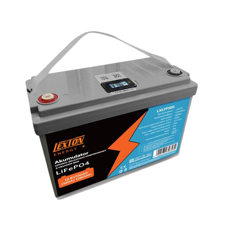 Batteria Lexton al litio ferro fosfato LiFePo4, con BMS, 12,8V, 100Ah, LXLFP100