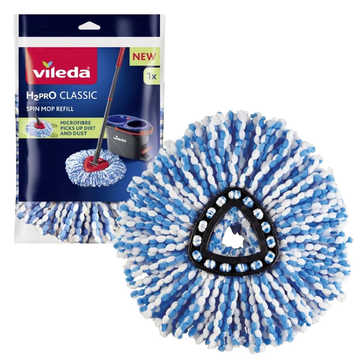 Inserto mocio Vileda H2prO, microfibra, lavabile, testa triangolare, 178330