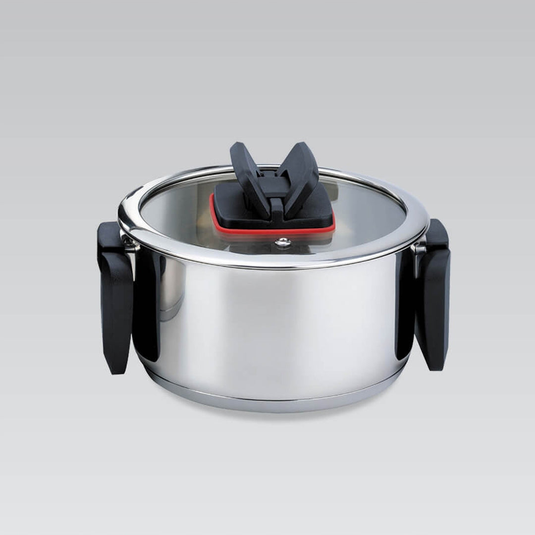 Set di pentole Maestro, 6 pezzi, acciaio inox, manici pieghevoli, MR-3531-6