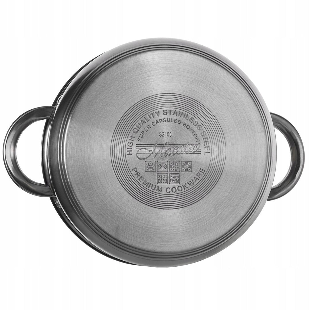 Maestro Set di pentole da 9 pezzi 1,5L, 2L, 3L, 5L, acciaio inox, lavabile in lavastoviglie, adatto a tutti i tipi di cucina, piastra, MR-2021