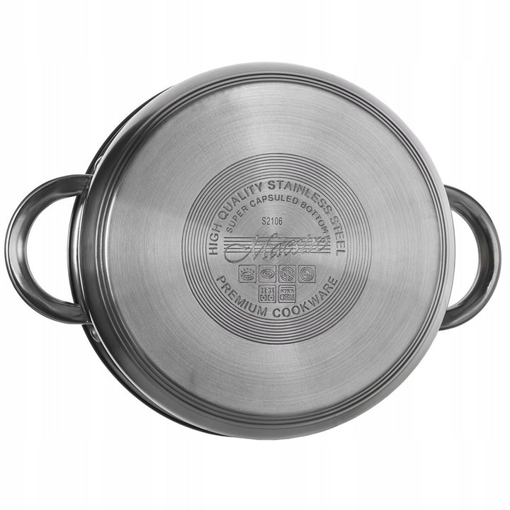 Maestro Set di pentole da 9 pezzi 1,5L, 2L, 3L, 5L, acciaio inox, lavabile in lavastoviglie, adatto a tutti i tipi di cucina, piastra, MR-2021
