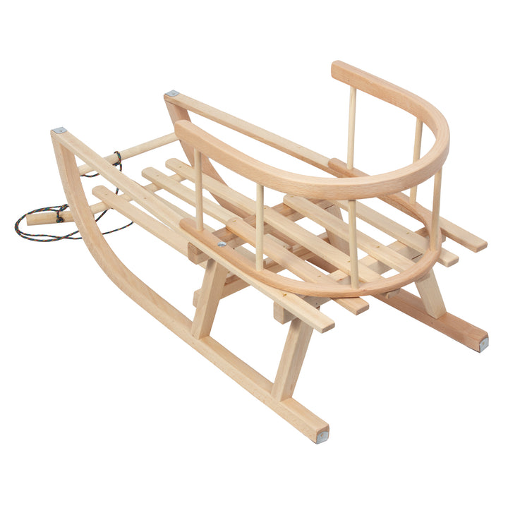 Slitta in legno GreenBlue, schienale, sedile, corda, fino a 100 kg, GB159