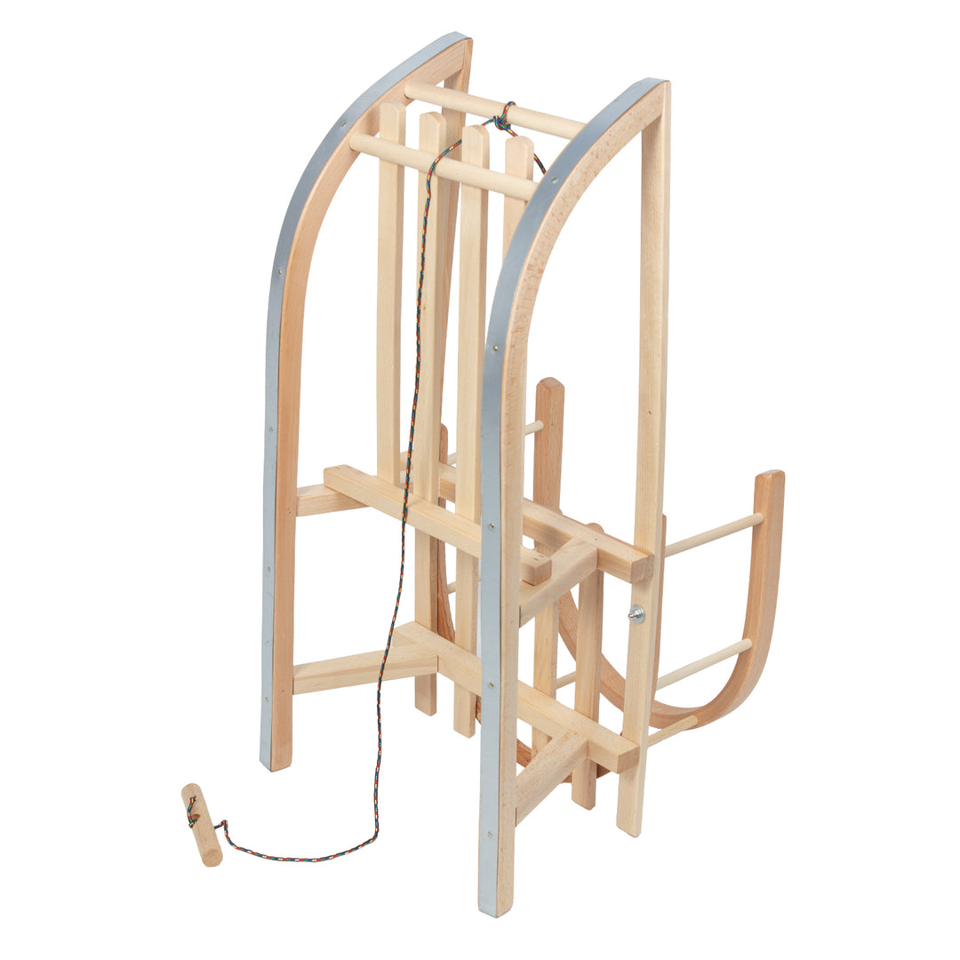 Slitta in legno GreenBlue, schienale, sedile, corda, fino a 100 kg, GB159