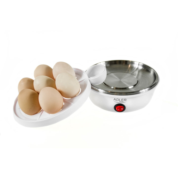 Cuociuova automatico Adler, per 7 uova, potenza 450W, bianco, AD 4459