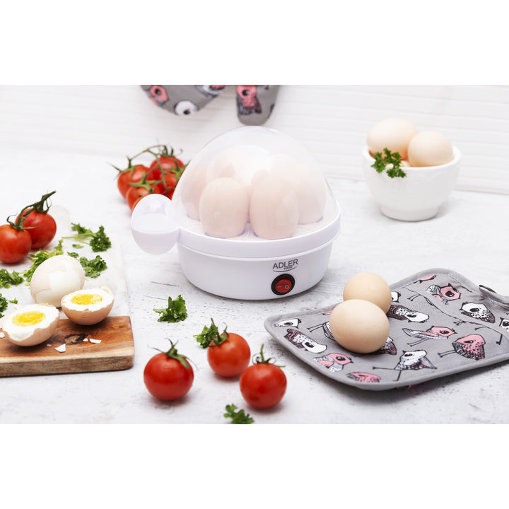 Cuociuova automatico Adler, per 7 uova, potenza 450W, bianco, AD 4459