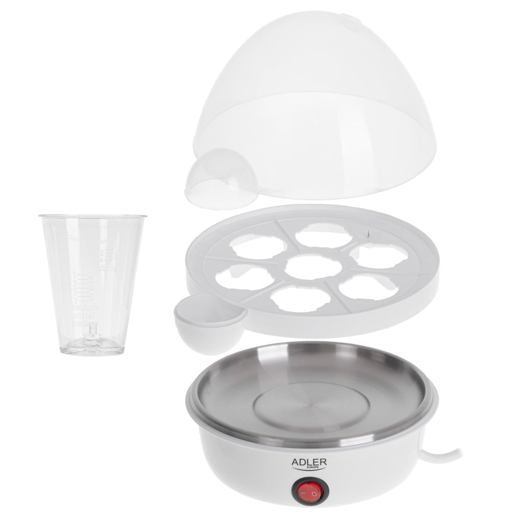 Cuociuova automatico Adler, per 7 uova, potenza 450W, bianco, AD 4459