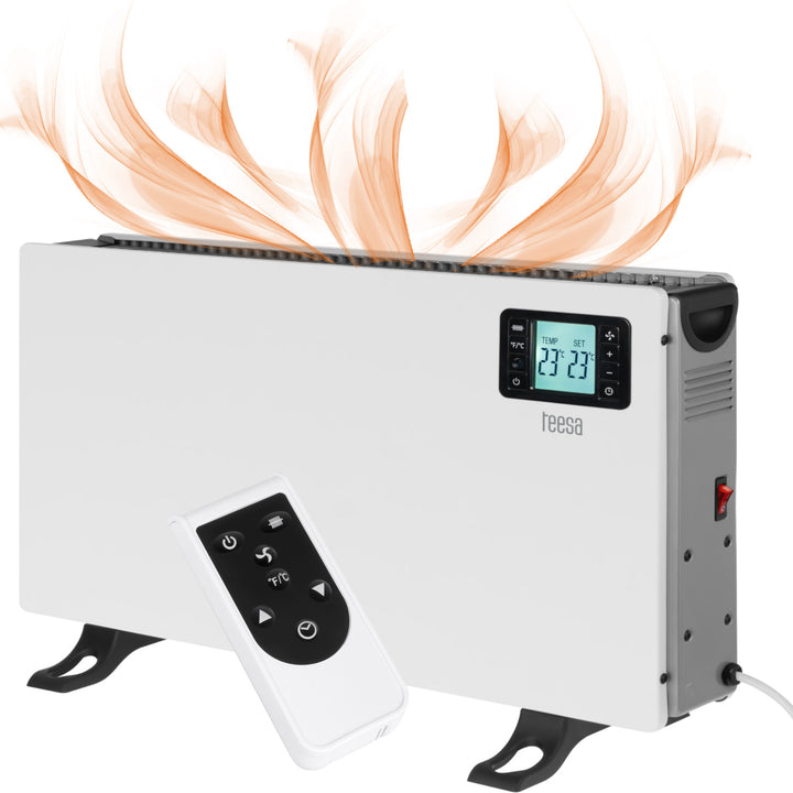 Riscaldatore a convettore Teesa, funzione timer, controllo della temperatura, modalità antigelo, azionato da telecomando, TSA8054