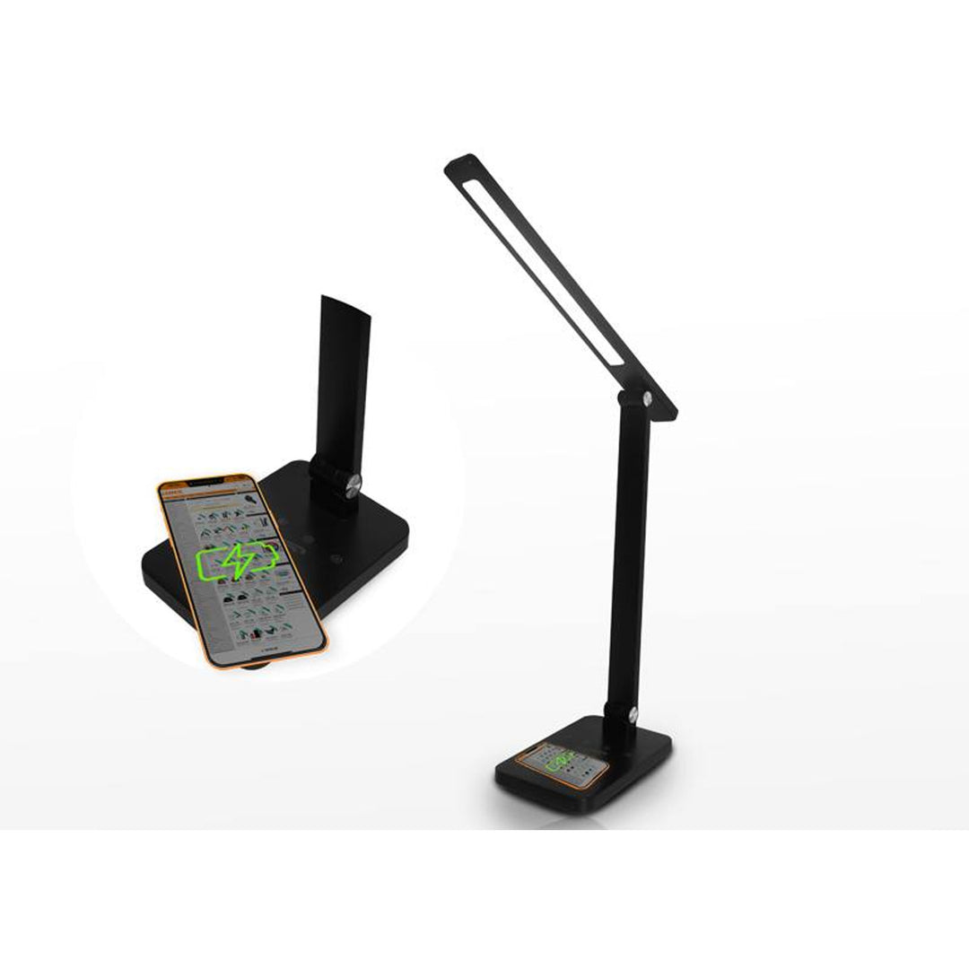 Lampada da ufficio LTC, LED 10W, tre temperature di luce, carica induttiva, pannello a sfioramento, LXL0099C