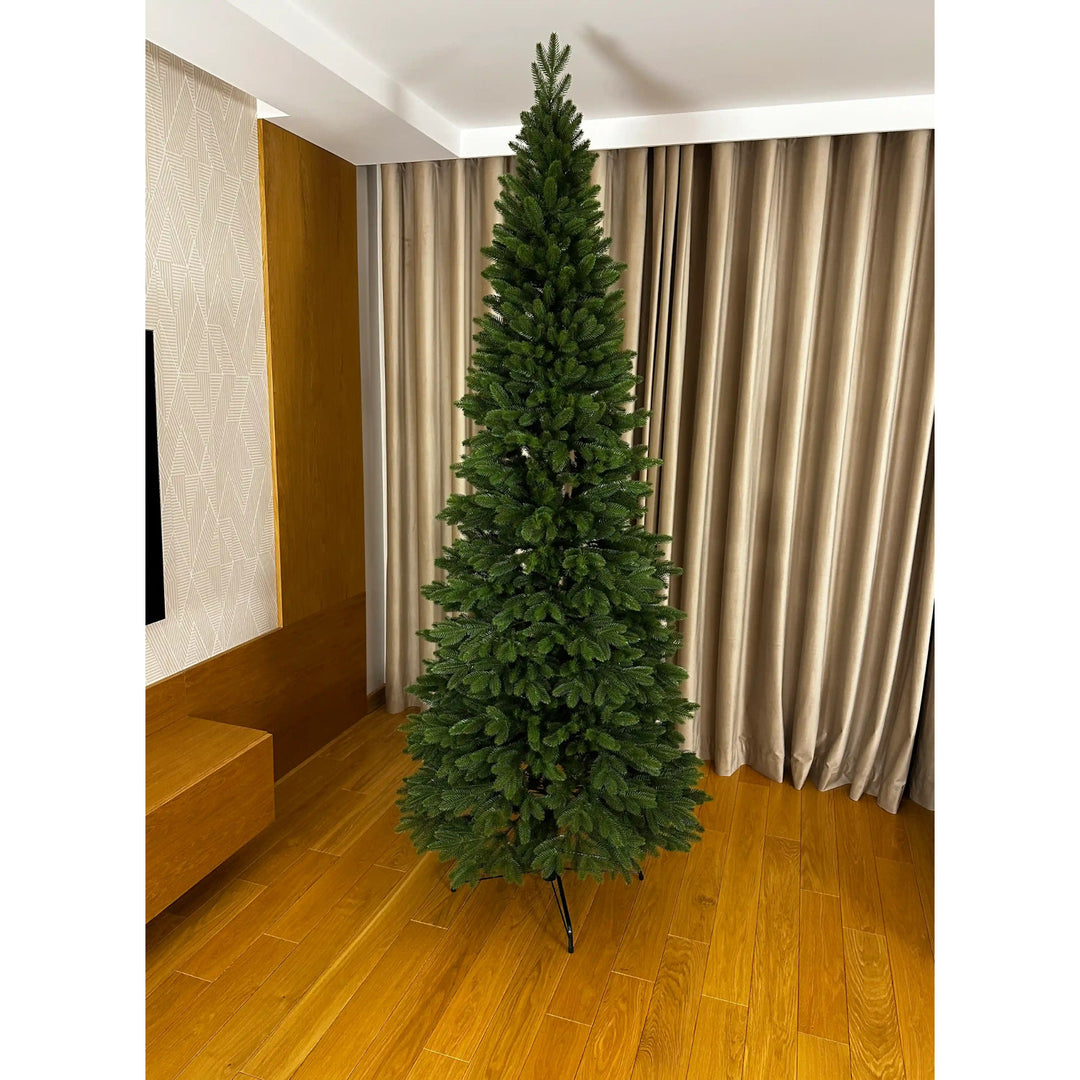 Albero di Natale artificiale, abete rosso a colonna, rami in PE, altezza 240 cm