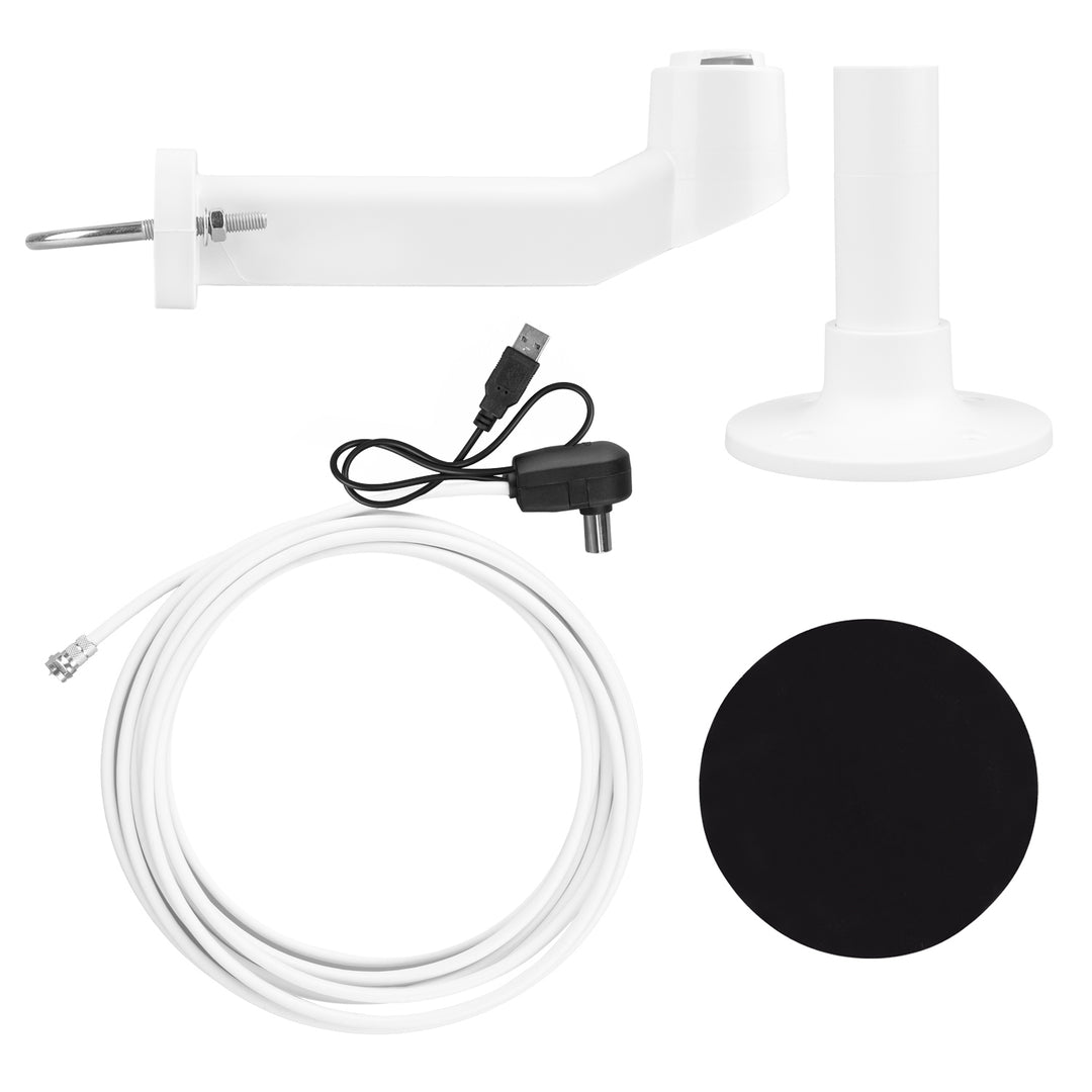 Antenna omnidirezionale Maclean DVB-T/T2 HEVC, attiva, camper, fissaggio con cavo centrale, MCTV-104