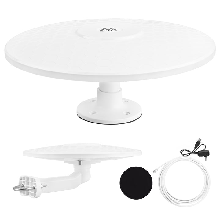 Antenna omnidirezionale Maclean DVB-T/T2 HEVC, attiva, camper, fissaggio con cavo centrale, MCTV-104