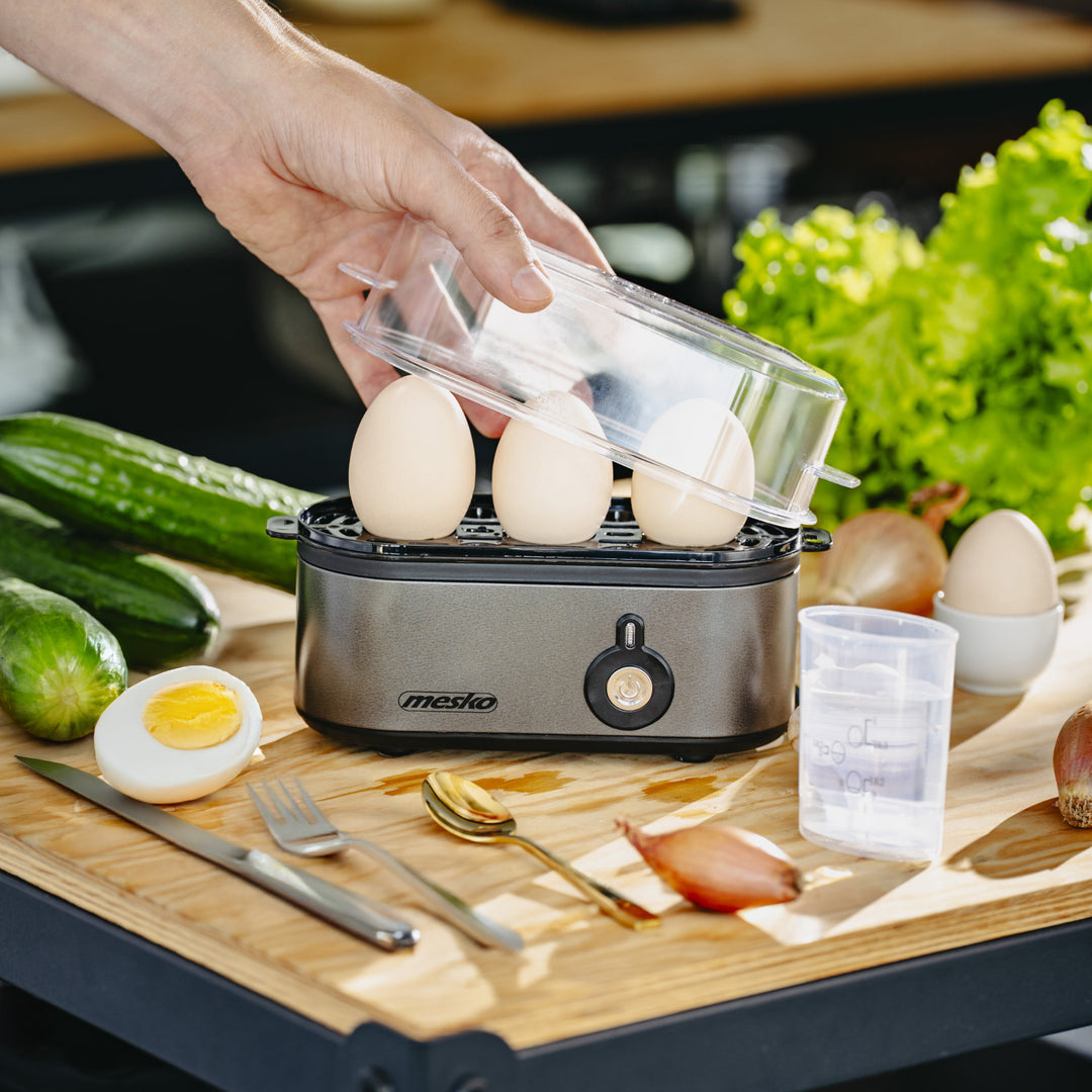Cuociuova Mesko per 3 uova, potenza 210W, fase di cottura selezionabile, indicatore luminoso, MS 4485