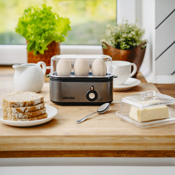 Cuociuova Mesko per 3 uova, potenza 210W, fase di cottura selezionabile, indicatore luminoso, MS 4485