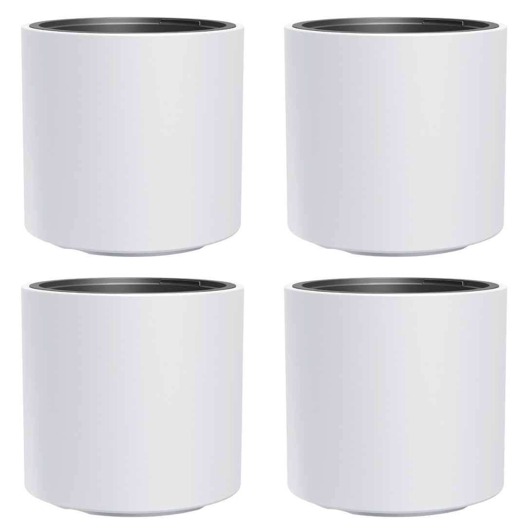 Vaso da fiori antigelo HEOS, bianco, con inserto, capacità 31L, opaco, DBHER470, 4 pezzi