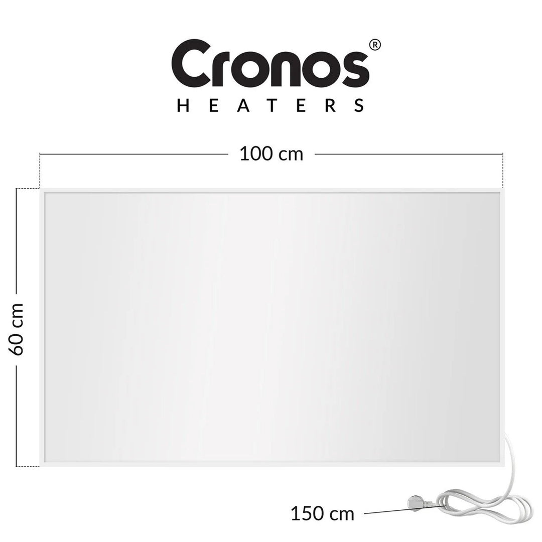 Riscaldatore a infrarossi Cronos, 800W, superficie opaca, ultrasottile, Carbon P800