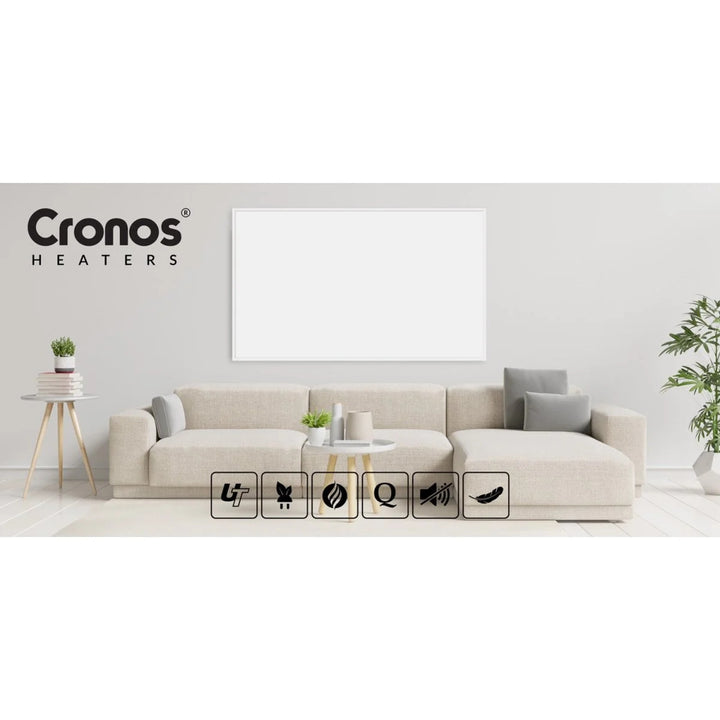Riscaldatore a infrarossi Cronos, 1000W, superficie opaca, ultrasottile, Carbon P1000