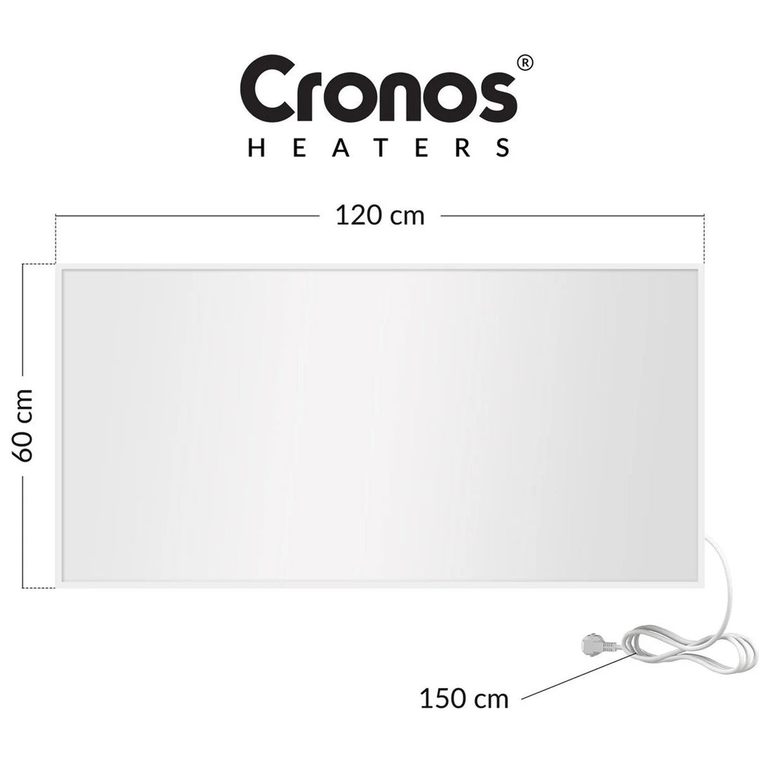 Riscaldatore a infrarossi Cronos, 1000W, superficie opaca, ultrasottile, Carbon P1000