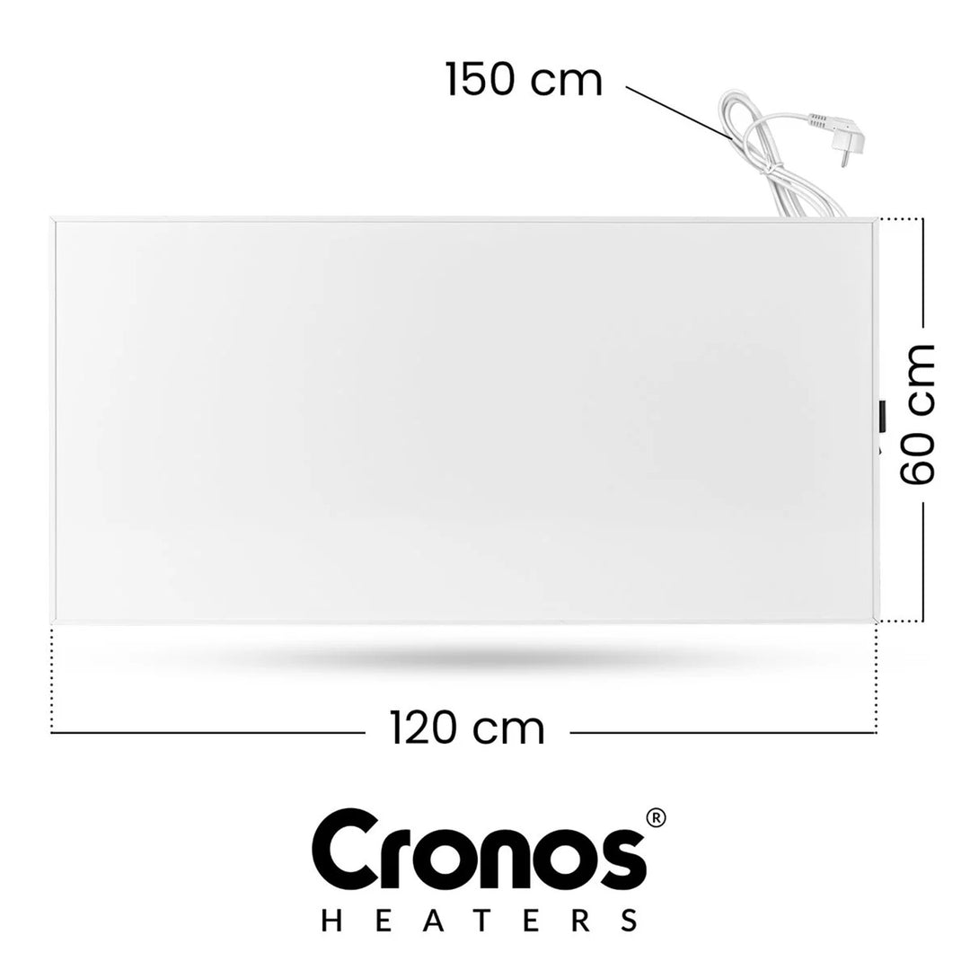Riscaldatore a infrarossi Cronos, 770W, controllato da smartphone, termostato integrato, tasso di conversione del 98%, protezione IP44, Synthelith PRO CRP-770TWP