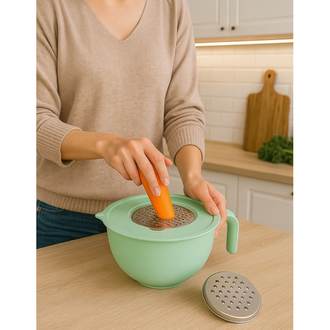 Ciotola da cucina Practic, plastica, 2 grattugie in acciaio, menta, 5612066512