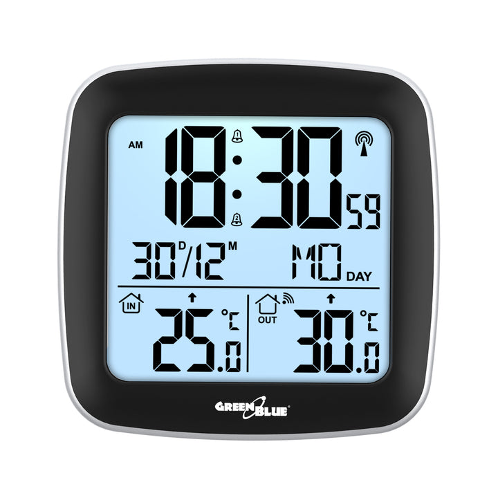 Stazione meteo wireless GreenBlue, con DCF, calendario, allarme, GB542 + 4x batterie alcaline AAA Varta Industrial