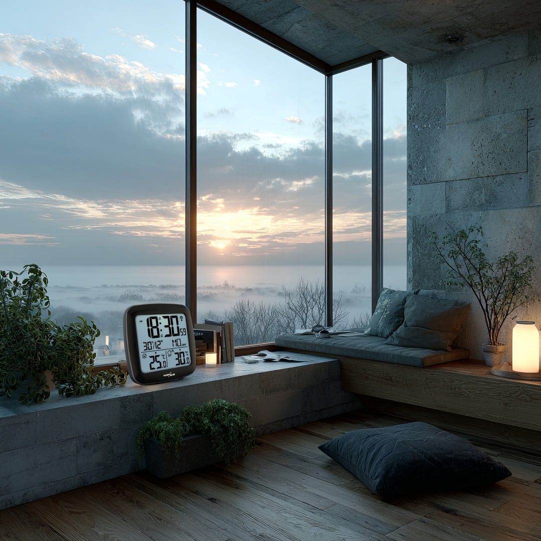 Stazione meteo wireless GreenBlue, con DCF, calendario, allarme, GB542 + 4x batterie alcaline AAA Varta Industrial