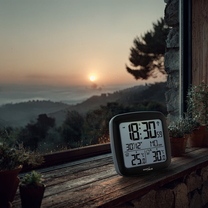 Stazione meteo wireless GreenBlue, con DCF, calendario, allarme, GB542 + 4x batterie alcaline AAA Varta Industrial