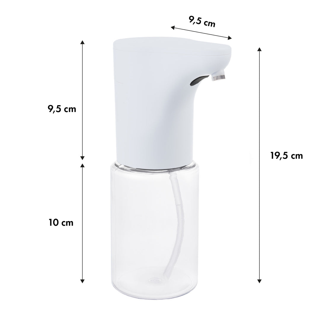 Distributore automatico Promedix, contenitore per saponi liquidi, liquidi disinfettanti, 300 ml, bianco, PR-540 W + 4 batterie Varta Industrial AA