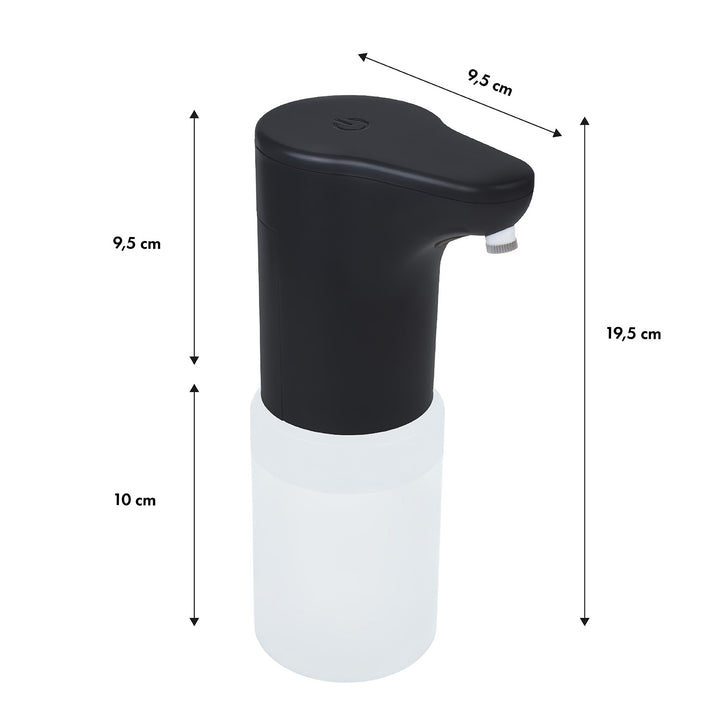 Distributore automatico Promedix, contenitore per saponi liquidi, liquidi disinfettanti, 300 ml, nero, PR-540 B + 4 batterie AA Varta Industrial