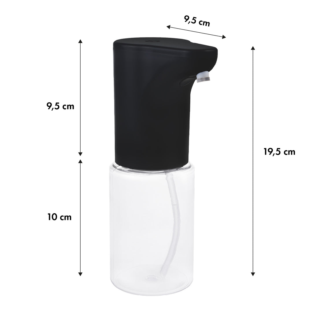 Distributore automatico Promedix, contenitore per saponi liquidi, liquidi disinfettanti, 300 ml, nero, PR-540 B + 4 batterie AA Varta Industrial