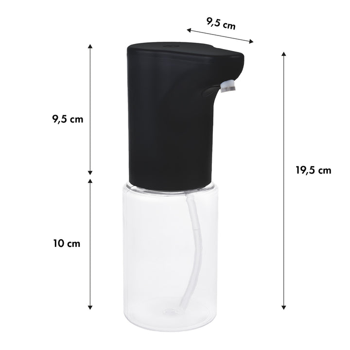 Distributore automatico Promedix, contenitore per saponi liquidi, liquidi disinfettanti, 300 ml, nero, PR-540 B + 4 batterie AA Varta Industrial