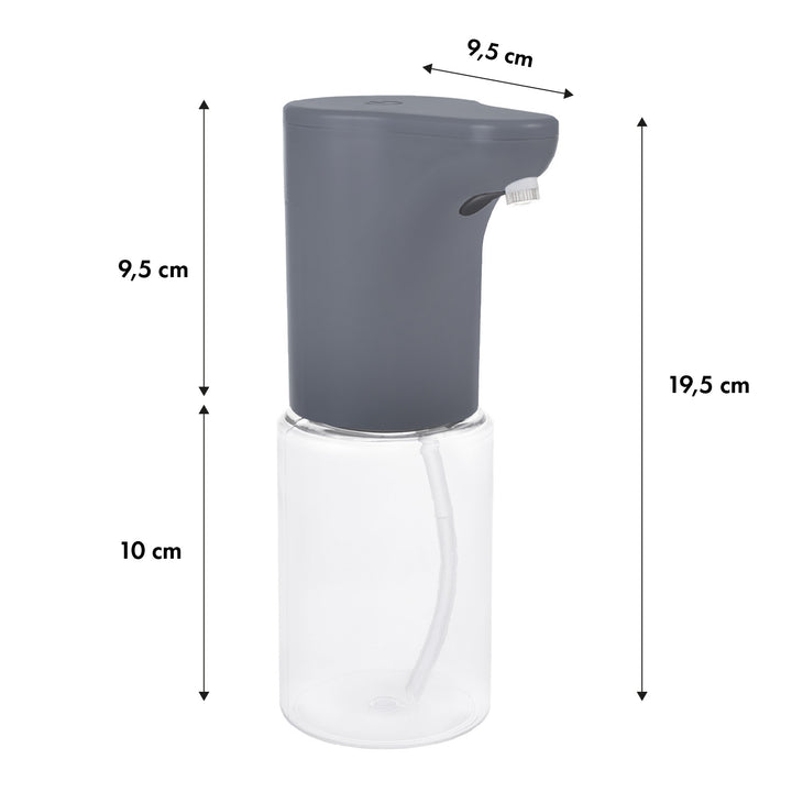 Dispenser automatico Promedix, contenitore per saponi liquidi, liquidi disinfettanti, 300 ml, grigio, PR-540 GR + 4 batterie Varta Industrial AA