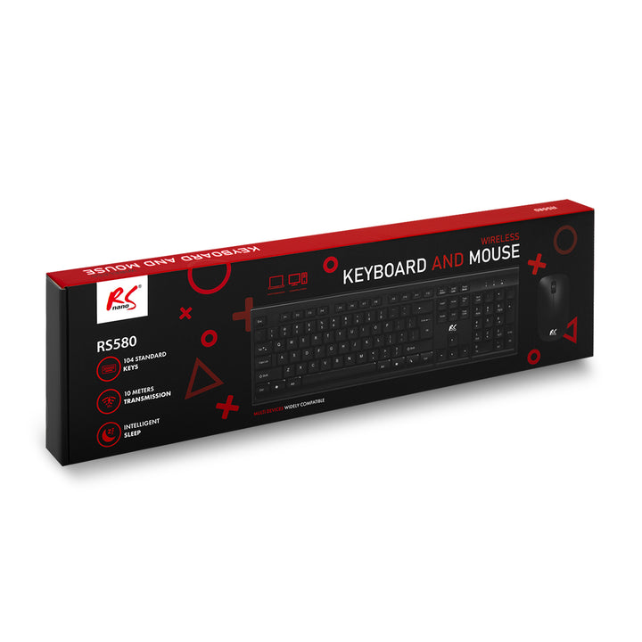 Tastiera + mouse senza fili COMBO NanoRS, RS580 + 2 batterie alcaline AAA Varta Industrial