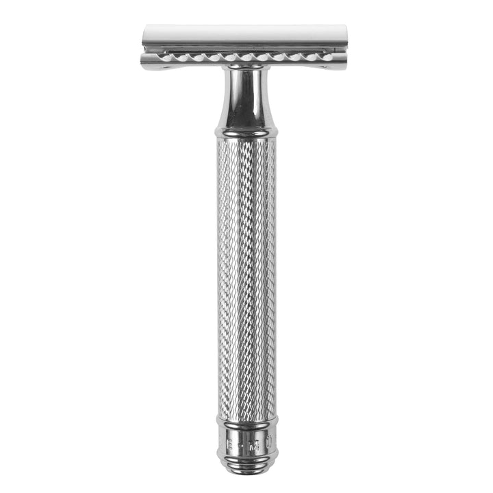 Rasoio tradizionale, lama di rasoio, ottone cromato, MÜHLE R89