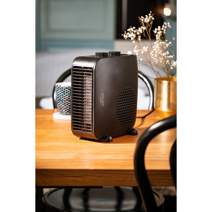 Termoventilatore Adler, 2 livelli di potenza, max 2000W, termostato, nero, AD 7725