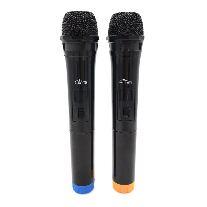 Due microfoni wireless con ricevitore USB per altoparlante con funzione karaoke, Mediatech MT395