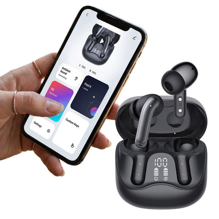 Cuffie wireless Audiocore, ANC ibrido, ENC, 6 microfoni, custodia di ricarica, Tuya, AC591 PRO