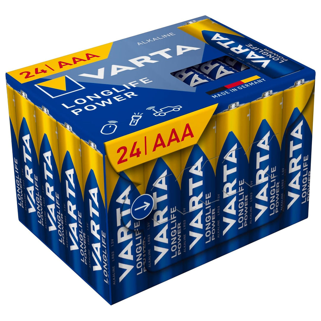 VARTA Longlife Power, 24 batterie alcaline AAA, LR03, 1,5 V