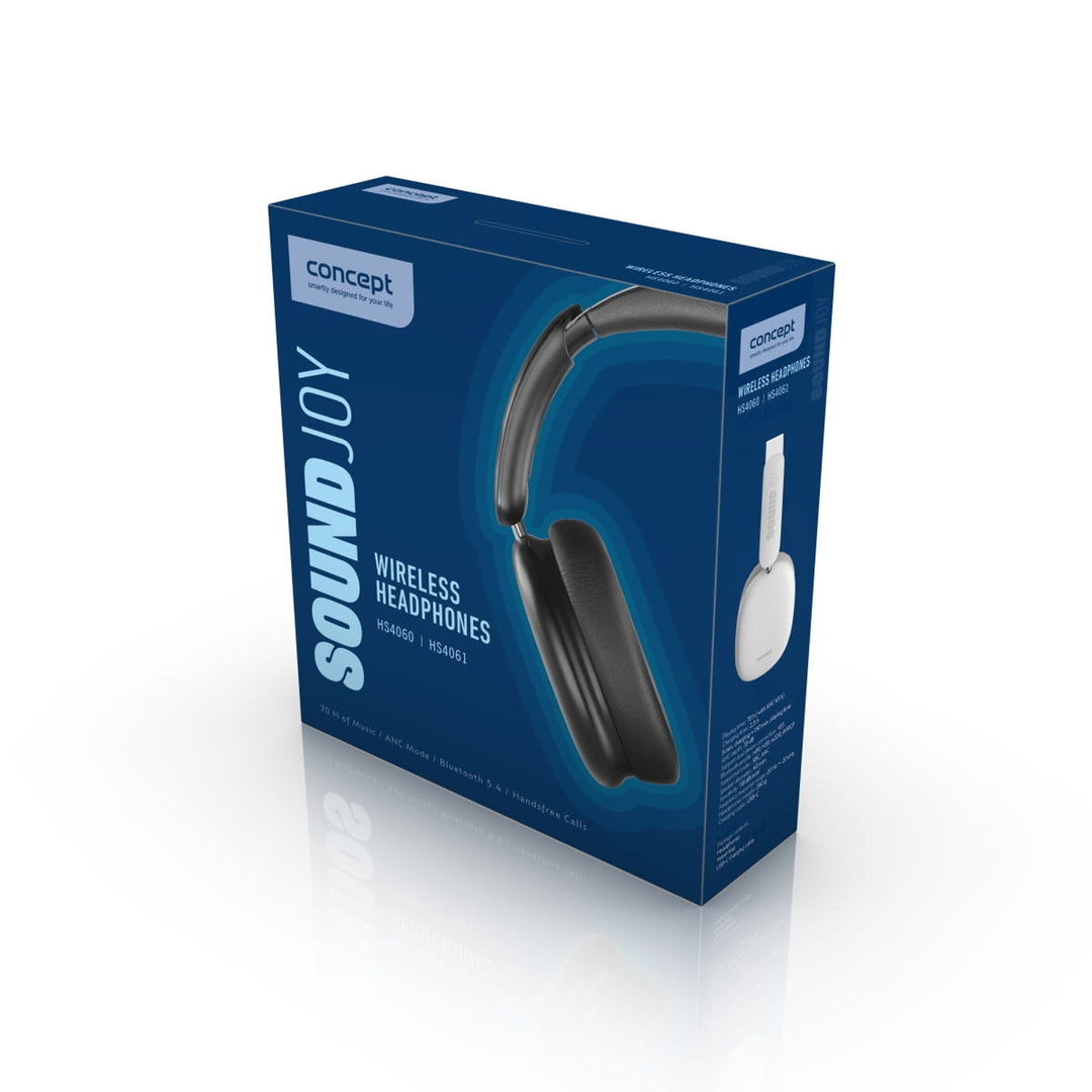 Concept SoundJoy cuffie in-ear wireless, fino a 70 ore di riproduzione, Bluetooth 5.4, ricarica rapida, cancellazione attiva del rumore fino a 33dB, bianco, HS4061