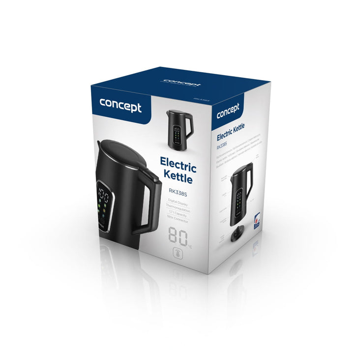 Bollitore elettrico Concept, 1,7L, controllo della temperatura, display LED, superficie Cool touch, indicatore del livello dell'acqua, RK3385